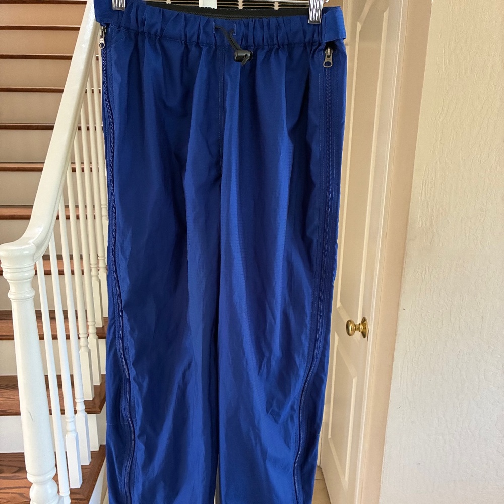 Vintage Patagonia Pneumatic Pull-On Rain Pants Blue Wind Block Side Zips Small
